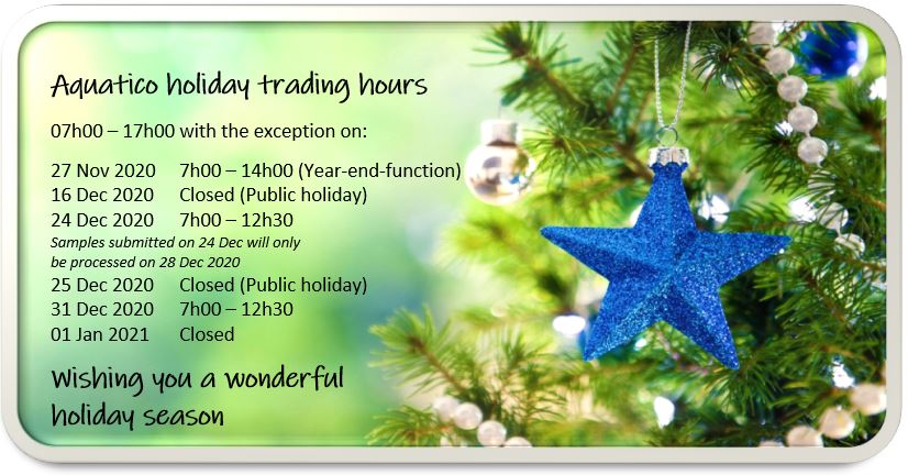 Aquatico's Holiday Trading Hours
